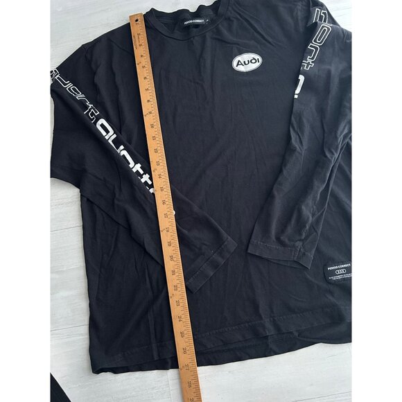 Period Correct Men's Sz Large LAudi Sport Quattro Black Long Sleeve - Picture 10 of 11